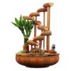 YKHB Tabletop Fountain Tabletop Fountain Ceramic Basin Desktop Fountain Creative Bamboo Waterwheel Flowing Fountain Home Decoration 14.7 Inches Best Gift view 1