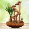 YKHB Tabletop Fountain Tabletop Fountain Ceramic Basin Desktop Fountain Creative Bamboo Waterwheel Flowing Fountain Home Decoration 14.7 Inches Best Gift view 3