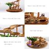 YKHB Tabletop Fountain Tabletop Fountain Ceramic Basin Desktop Fountain Creative Bamboo Waterwheel Flowing Fountain Home Decoration 14.7 Inches Best Gift view 4
