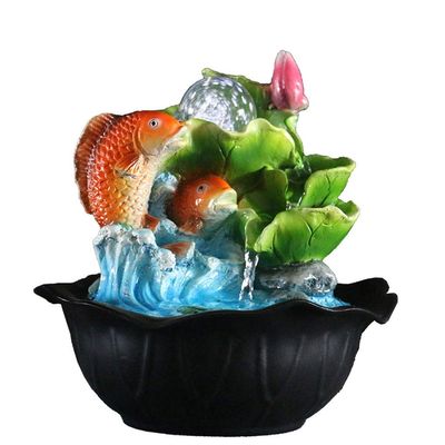 YKHB Tabletop Fountain Tabletop Fountain Resin Feng Shui Ball Decoration Desktop Fountain Waterfall Relaxing Indoor Fountain Decor 8.86 Inches Best Gift