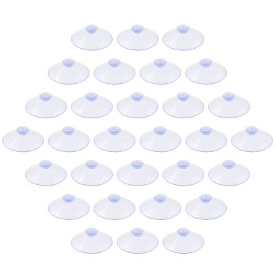 Qjaiune 30 Pack Glass Table Suction Cups - 45mm Rubber Suckers, Anti-Collision, Clear Plastic Desk Suction Pads