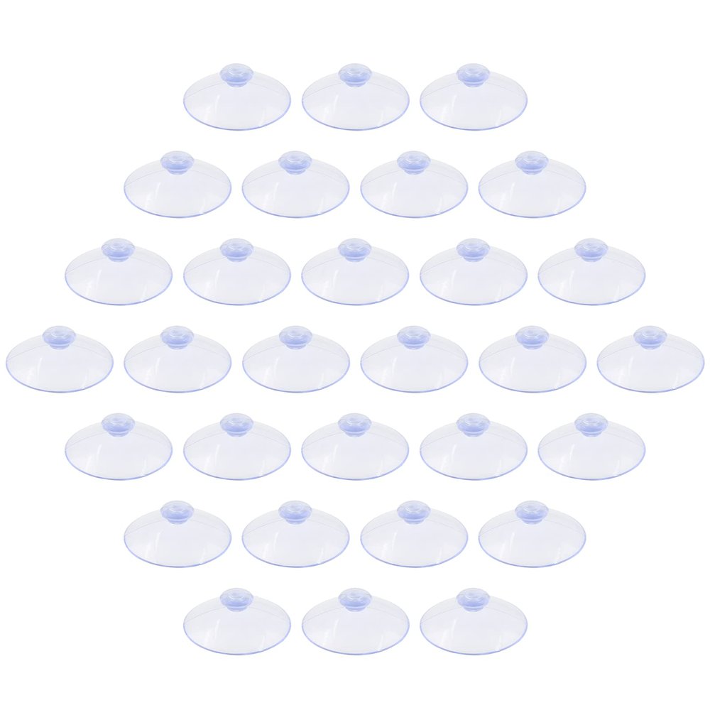 Qjaiune 30 Pack Glass Table Suction Cups - 45mm Rubber Suckers, Anti-Collision, Clear Plastic Desk Suction Pads