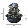 YKHB Tabletop Fountain Tabletop Fountain Resin 4-Layer Desktop Fountain Stacked Rock Indoor Water Fall Home Decor 8.27 Inches Best Gift view 2