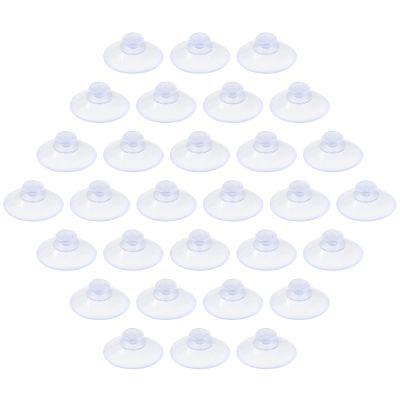 Qjaiune 30 Pack Glass Table Suction Cups - 20mm Rubber Suckers Without Hooks, Anti-Collision, Clear Plastic Desk Suction Pads