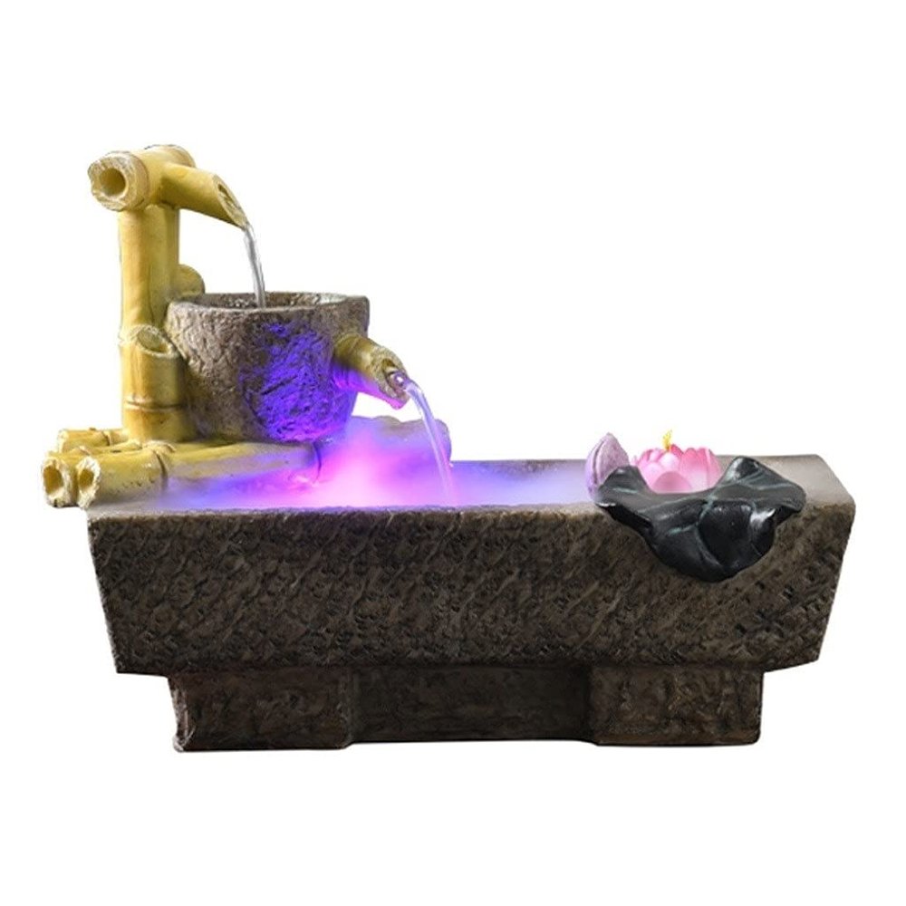 YKHB Tabletop Fountain Tabletop Fountain Water Fountain Tabletop Resin Desktop Fountain with Spray Humidifier Suitable for Home Office Bedroom Best Gift (Color : A)