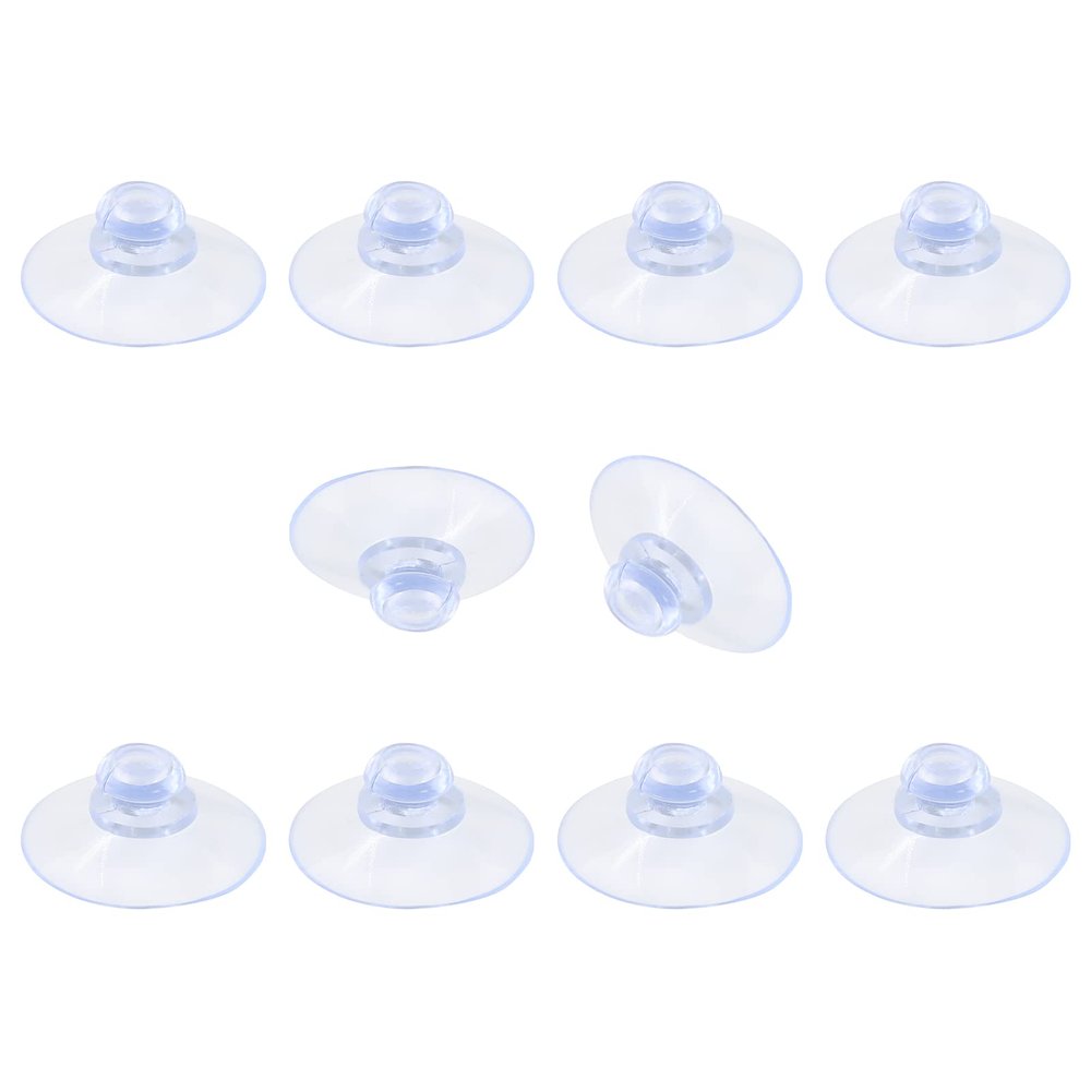 Qjaiune 10 Pack Glass Table Suction Cups - 30mm Rubber Suckers With No Hooks, Anti-Collision Clear Plastic Suction Pads For Furniture