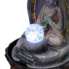 YKHB Tabletop Fountain Tabletop Fountain Ceramic 13.3 Inches High Desktop Fountain Buddha Statue Fountain with Crystal Ball Meditation Decor Best Gift view 3