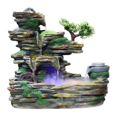 YKHB Tabletop Fountain Indoor Tabletop Fountain Creative Resin Simulation Desktop Fountain for Living Room Office Decoration Opening Gifts Best Gift (Size : 11.8IN)
