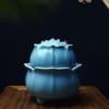 YKHB Tabletop Fountain Tabletop Fountain Ceramic Lotus Desktop Fountain Desktop Fountain Relax Desktop Fountain Gift Decoration 6.3 Inches Best Gift view 3