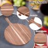 2 Pcs Round Wood Cutting Board Pizza Charcuterie Boards 16" x 12" Acacia Serving Board Wooden Peel Cheese Paddle with Handle Kitchen Gift for Home Food Baking Cheese Fruits Vegetables Bread view 3