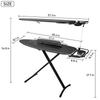 Duwee Steel Top Extra Wide Ironing Board with Sleeve Board and Adjustable Iron Rest, Luxury Foldable Ironing Boards with 10 mm Thicken Feltpad and Cover, Adjustable Height,18"x48" view 2