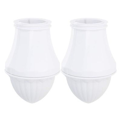 Juvielich Curtain Rod Cap Finials 9.5cmx5.8cm(HxW) Plastic Vintage Fit for 1" Outer Dia Rod Bamboo Shoot Head for Bed Post Finial, Curtain Rod Finials, Flagpole Topper, Crafts White 2Pcs