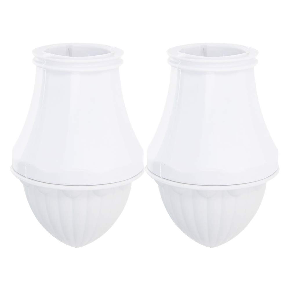 Juvielich Curtain Rod Cap Finials 9.5cmx5.8cm(HxW) Plastic Vintage Fit for 1" Outer Dia Rod Bamboo Shoot Head for Bed Post Finial, Curtain Rod Finials, Flagpole Topper, Crafts White 2Pcs