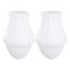 Juvielich Curtain Rod Cap Finials 9.5cmx5.8cm(HxW) Plastic Vintage Fit for 1" Outer Dia Rod Bamboo Shoot Head for Bed Post Finial, Curtain Rod Finials, Flagpole Topper, Crafts White 2Pcs view 1