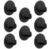 Yukrilt 8-Pack Adhesive Wall Hooks for Bathroom Kitchen Towels Coats, Black view 1