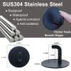 Yukrilt 8-Pack Adhesive Wall Hooks for Bathroom Kitchen Towels Coats, Black view 4