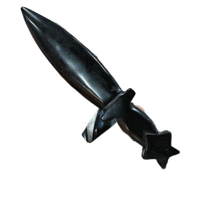 ZTBH Natural Meditation Crystal Natural Quartz Crystal Dagger, Hand Carved Obsidian Gifts Crystal Stone (Color : 15-16cm)