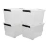 CadineUS 50 Quart Storage Boxes with Wheels, Large Plastic Storage Tote Bins Set of 4 view 1