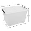 CadineUS 50 Quart Storage Boxes with Wheels, Large Plastic Storage Tote Bins Set of 4 view 3
