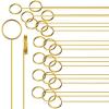 60 Pcs Metal Wire Floral Place Card Holder 11.81 inches Round Gold Photo Clip Floral Card Holder Picks Flower Ring Loop for Wedding Party Birthday Office Cake Party Favor view 1