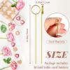 60 Pcs Metal Wire Floral Place Card Holder 11.81 inches Round Gold Photo Clip Floral Card Holder Picks Flower Ring Loop for Wedding Party Birthday Office Cake Party Favor view 2