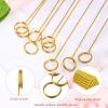 60 Pcs Metal Wire Floral Place Card Holder 11.81 inches Round Gold Photo Clip Floral Card Holder Picks Flower Ring Loop for Wedding Party Birthday Office Cake Party Favor view 4