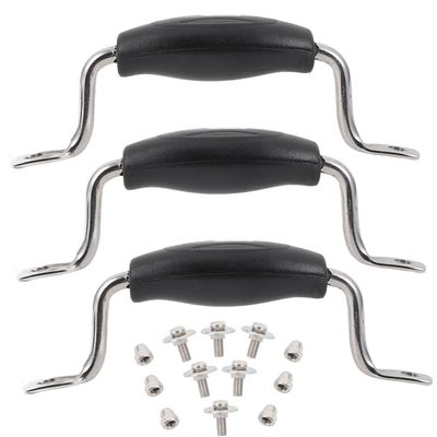 1 Set Pot Lid Replacement Knobs Pan Lid Handle Grips Stainless Steel Pot Cover Grips Holding Handles with Screws 2 Holes for Kitchen Cookware Parts Black
