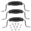 1 Set Pot Lid Replacement Knobs Pan Lid Handle Grips Stainless Steel Pot Cover Grips Holding Handles with Screws 2 Holes for Kitchen Cookware Parts Black view 1