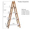 DKLGG 4-Tier Bookshelf Wooden Ladder Shelf Wooden Bookcase A- Shaped with Bamboo Frame, Freestanding Plant Stand Open Shelf, Decorative Plant Shelves for Living Room, Bedroom, Home Office(White) view 2