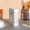 3 Piece Decorative Books Set White Home Decor Coffee Table Decor Rustic Stacked Decorative Books Stacked for Home Coffee Tables Shelves Stack Farmhouse(Positive Style) view 3