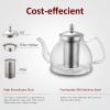 Glass Teapot, 40oz/1200mL Glass Kettle with Removable Stainless Steel Infuser for Blooming Tea & Loose Leaf Tea, Gooseneck Tea Pot, Microwave & Stovetop Safe, Gift Box for Tea Maker view 2