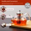 Glass Teapot, 40oz/1200mL Glass Kettle with Removable Stainless Steel Infuser for Blooming Tea & Loose Leaf Tea, Gooseneck Tea Pot, Microwave & Stovetop Safe, Gift Box for Tea Maker view 3