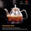 Glass Teapot, 40oz/1200mL Glass Kettle with Removable Stainless Steel Infuser for Blooming Tea & Loose Leaf Tea, Gooseneck Tea Pot, Microwave & Stovetop Safe, Gift Box for Tea Maker view 4