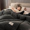 BDMFJY Super Warm Lamb Velvet Fabric Winter Quilt, Cotton Fiber Filled Core, Double-Sided Thick Breathable Winter Warm Quilt, Suitable for Home Use and Gifts,Gray,150x200cm(2.5kg) view 2