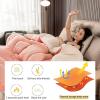 BDMFJY Super Warm Lamb Velvet Fabric Winter Quilt, Cotton Fiber Filled Core, Double-Sided Thick Breathable Winter Warm Quilt, Suitable for Home Use and Gifts,Gray,150x200cm(2.5kg) view 4