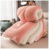 BDMFJY Super Warm Lamb Velvet Fabric Winter Quilt, Cotton Fiber Filled Core, Double-Sided Thick Breathable Winter Warm Quilt, Suitable for Home Use and Gifts,Pink,150x200cm(2.5kg) view 1