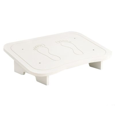 LXLA Wood Foot Rest Stool for Sofa, Under Desk at Work, Gaming, Slanted Ergonomic Step Stool, Designed to Support Your Legs (Color : White, Size : 46.5x28.3X(12.5-6) cm)