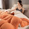 BDMFJY Super Warm Lamb Velvet Fabric Winter Quilt, Cotton Fiber Filled Core, Double-Sided Thick Breathable Winter Warm Quilt, Suitable for Home Use and Gifts,Orange,180x220cm(3.5kg) view 2