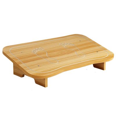 LXLA Wood Foot Rest Stool for Sofa, Under Desk at Work, Gaming, Slanted Ergonomic Step Stool, Designed to Support Your Legs (Color : Natural, Size : 39x28.3X(12.5-6) cm)