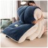 BDMFJY Super Warm Lamb Velvet Fabric Winter Quilt, Cotton Fiber Filled Core, Double-Sided Thick Breathable Winter Warm Quilt, Suitable for Home Use and Gifts,Blue,200x230cm(4kg) view 1