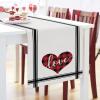 Valentine's Day Luxury Table Runners 120 Inches Long, Valentine Red Love Heart Simple Black Line Cotton-Linen Table Runner 13x120, Dresser Scarves Durable Washable Tablecloth Modern Decor, Washable view 2