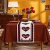 Valentine's Day Luxury Table Runners 70 Inches Long, Valentine Red Love Heart Red Plaid Cotton-Linen Table Runner 13x70, Dresser Scarves Durable Washable Tablecloth Modern Decorations, Washable view 2