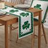 St Patrick Day Luxury Table Runners 72 Inches Long, Saint Irish Decor Green Lucky Clover Leaf Cotton-Linen Table Runner 13x72, Dresser Scarves Durable Washable Shamrock Tablecloth Modern Decorations view 2