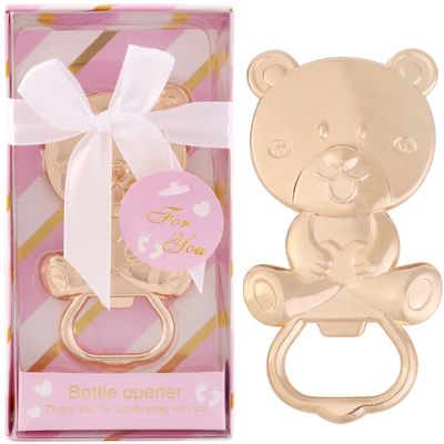 24 Pack Bear Bottle Opener Baby Shower Favors for Guest, Metal Beer Bottle Opener for Baby Shower Souvenirs/Decor/Gift Supplies,Baby Shower Party Favor (Pink, 24)