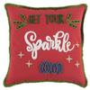 Alora Decor Christmas Get Your Sparkle On 18"x18" Red Cotton Pillow Cover view 1