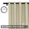 Fcosie Natural Linen Blended Curtains Grommet Room Darkening Drapes Room Divider Curtain Panel Draperies for Farmhouse Wedding Ceremony Party Window Decor (1 Panel), 84W x 96L Inch, Gravel view 3