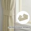 Fcosie Natural Linen Blended Curtains Grommet Room Darkening Drapes Room Divider Curtain Panel Draperies for Farmhouse Wedding Ceremony Party Window Decor (1 Panel), 84W x 96L Inch, Gravel view 4