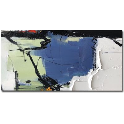 100% Hand-Painted Original Oil Painting Large Canvas Wall Art Canva Abstract Art Wall Art Living Room Wall Art Painting Blue and Green Painting Extra Large Abstract Canvas Art 96X48in Unframed