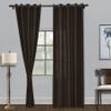 Fcosie Natural Linen Blended Curtains Grommet Room Darkening Drapes Room Divider Curtain Panel Draperies for Farmhouse Wedding Ceremony Party Window Decor (1 Panel), 84W x 96L Inch, Chocolate Tart view 1
