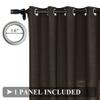 Fcosie Natural Linen Blended Curtains Grommet Room Darkening Drapes Room Divider Curtain Panel Draperies for Farmhouse Wedding Ceremony Party Window Decor (1 Panel), 84W x 96L Inch, Chocolate Tart view 3